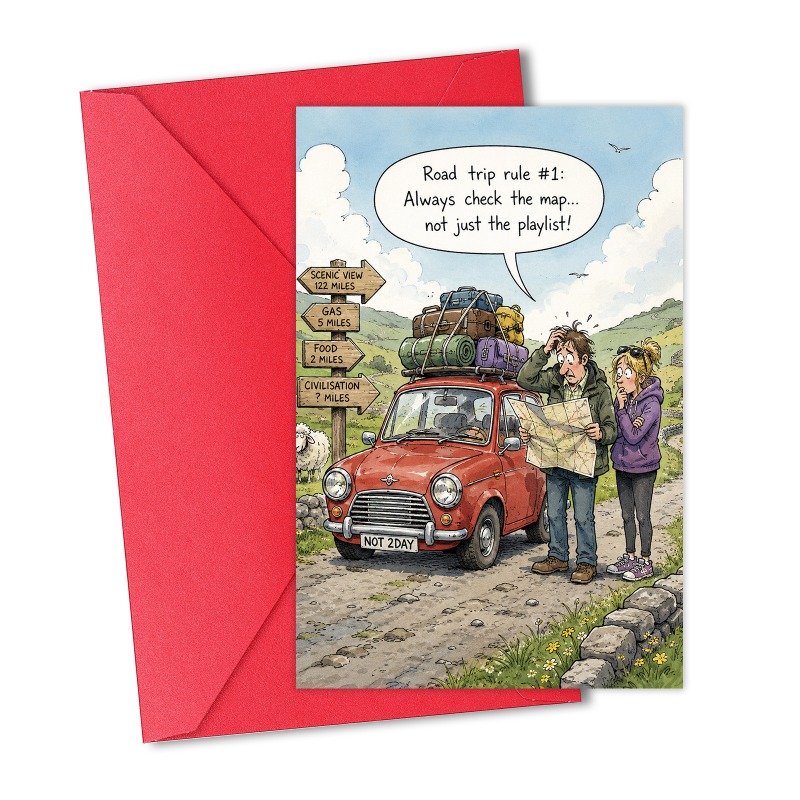 Outdoor Adventure Birthday Party - The Fun Road Adventure Greeting Card