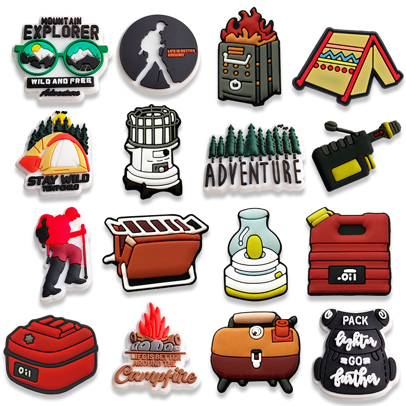 16Pcs Camping Shoe Charms, Out - Outdoor Adventure Birthday Party ulasan dan harga