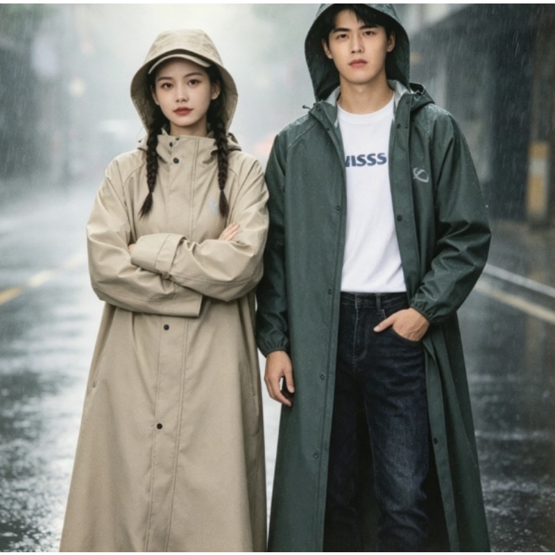 Unisex Raincoat Thick PVC Free - Outdoor Adventure Walks ulasan dan harga